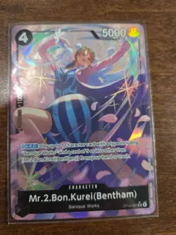 One Piece Card Game Mr.2.Bon.Kurei (Bentham) OP14-091 SR Holo 5000 Power Bandai - Image 1