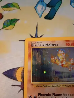 Pokemon TCG Blaine's Moltres Gym Heroes Holo Card 1/132 Unlimited Rare LP - Image 2