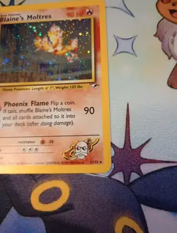 Pokemon TCG Blaine's Moltres Gym Heroes Holo Card 1/132 Unlimited Rare LP - Image 4
