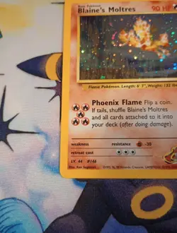 Pokemon TCG Blaine's Moltres Gym Heroes Holo Card 1/132 Unlimited Rare LP - Image 5