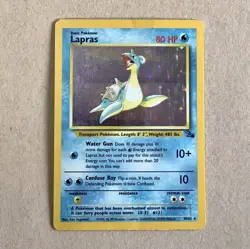 Lapras Fossil Edition Holo Pokemon Card EX/LP Condition Rare 10/62 Foil - Image 1