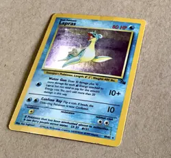 Lapras Fossil Edition Holo Pokemon Card EX/LP Condition Rare 10/62 Foil - Image 2