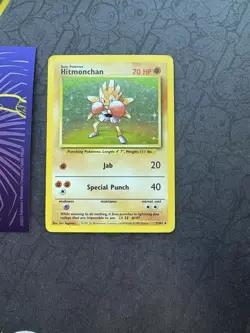 Pokemon Card Hitmonchan 7/102 Base Set Unlimited Holo Rare 076💎LP💎 - Image 1