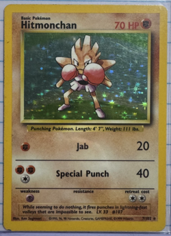 Hitmonchan 7/102 Holo Rare Base Set Pokemon Card - Image 3