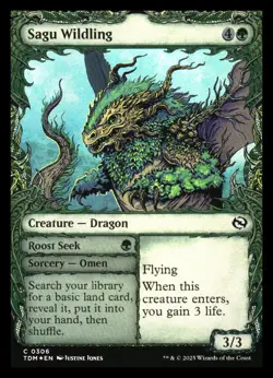 Sagu Wildling SHOWCASE FOIL Tarkir: Dragonstorm MTG NM - Image 1