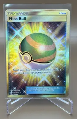 Pokemon Sun & Moon - Trainer Item - Nest Ball Gold Secret Rare 158/149 TCG LP - Image 1