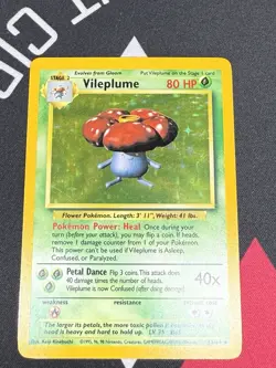 Pokemon TCG Vileplume 15/64 Error No Symbol Jungle Unlimited Holo Rare LP - Image 1