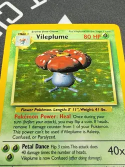 Pokemon TCG Vileplume 15/64 Error No Symbol Jungle Unlimited Holo Rare LP - Image 2
