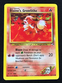 Pokemon Blaine's Growlithe 62/132 Common (NM) - Image 1