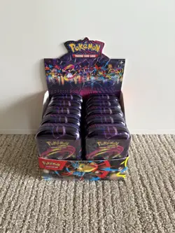 Lot 10 Sealed Mini Tins Pokemon TCG Mega Evolution Mega Heroes w/ Display Box - Image 2