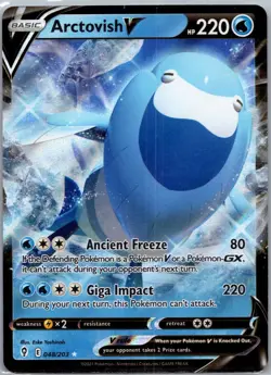 Pokemon TCG Arctovish V Evolving Skies 048/203 Holo Ultra Rare NM - Image 1
