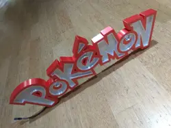 3D Illuminated LED Pokemon inspired sign logo display light Large - Image 5