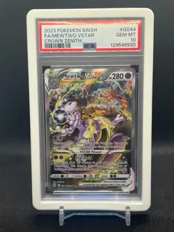 2023 POKEMON SWORD & SHIELD CROWN ZENITH #GG44 FULL ART/MEWTWO VSTAR PSA 10 - Image 1