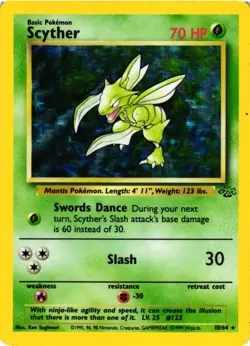 Pokemon TCG Scyther Jungle 26/64 Regular Unlimited Rare DMG - Image 1