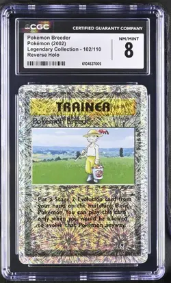 2002 POKEMON LEGENDARY COLLECTION BREEDER REVERSE HOLO #102/110 CGC 8 - Image 1