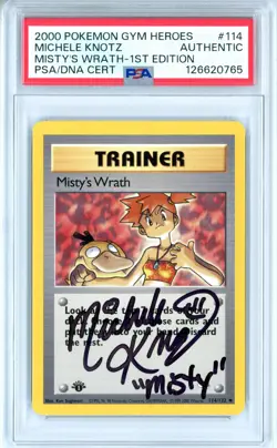 PSA Authentic Signed Michele Knotz Misty's Wrath 114/132 Gym Heroes 1st Edition - Image 1