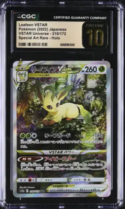 CGC 10 Pristine Leafeon VSTAR 210/172 SAR VSTAR Universe s12a Pokemon Card - Image 1