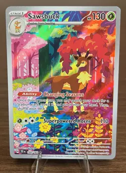 Pokemon TCG Sawsbuck 166/162 Temporal Forces Full Art IR Holo NM - Image 1