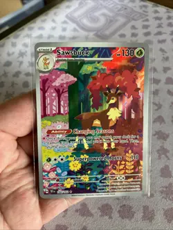 Pokemon TCG Sawsbuck Temporal Forces 166/162 Illustration Rare IR NM - Image 1