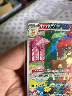 Pokemon TCG Sawsbuck Temporal Forces 166/162 Illustration Rare IR NM - Image 5