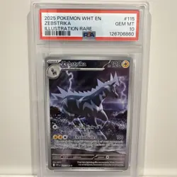 Pokemon TCG Zebstrika 115/086 S&V White Flare Illustration Rare PSA 10 - Image 1