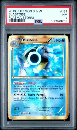 2013 POKEMON B&W PLASMA STORM #137 BLASTOISE PSA 7 - Image 1