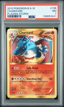 2013 POKEMON B&W PLASMA STORM #136 CHARIZARD PSA 7 - Image 1