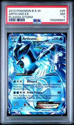 2013 Pokemon, B&W Plasma Storm, #25/135 Articuno EX, Holo Ultra Rare, PSA 7 - Image 1