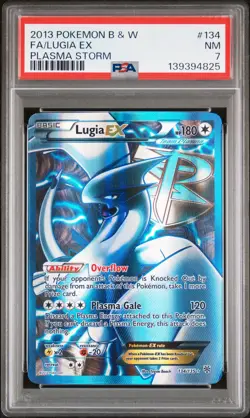 2013 POKEMON BLACK & WHITE PLASMA STORM #134 FULL ART/LUGIA EX PSA 7 - Image 1