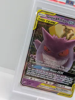 Pokemon- TCG - PSA 9 Mint Gengar & Mimikyu Gx Team Up Tag Team S&M 2019 #53/181 - Image 2