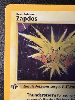1st Edition Zapdos 15/62 Fossil Pokemon Card Holo Foil Rare MP - Image 3