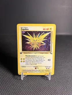 Pokemon TCG Zapdos 15/62 1st Edition Fossil Holo Rare MP - Image 1