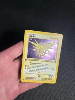 Pokemon TCG Zapdos 15/62 1st Edition Fossil Holo Rare MP - Image 5