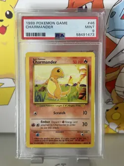 🔹PSA 9 MINT🔹Charmander 46/102🔸Base Set 1999 WOC Pokemon TCG English Card - Image 1