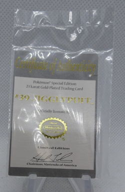 Pokemon Jigglypuff 23K Gold Plated Trading Card with Sealed COA 1999 Burger King - Image 4