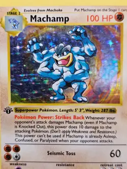LP - Machamp - 8/102 - 1st Edition Shadowless - Base Set - Pokemon Card - Image 2