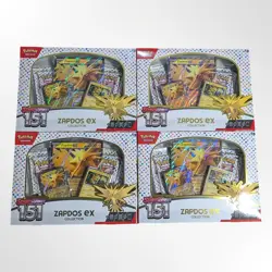 👀💹 Lot Of (4) 151 Zapdos Ex Collection Box Pokemon TCG (16 Packs) Promos - Image 1