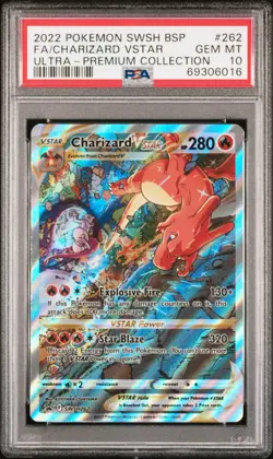 2022 POKEMON SWSH BLACK STAR PROMO #262 FULL ART/CHARIZARD VSTAR PSA 10 - Image 1