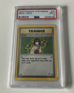 Erika Holo PSA 9 16/132 Gym Heroes Trainer 2000 Pokemon TCG - Image 1