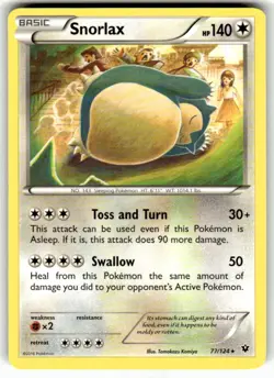 Pokemon TCG Snorlax XY Fates Collide 77/124 NM Non Holo - Image 1