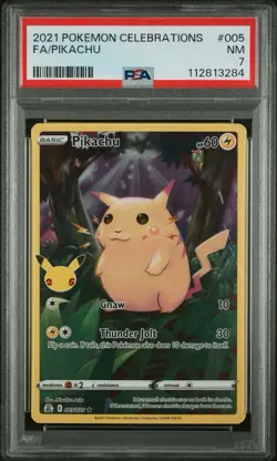 PSA Near Mint 7 - 2021 PIKACHU Pokemon Celebrations Full Art #005/0025! - Image 1