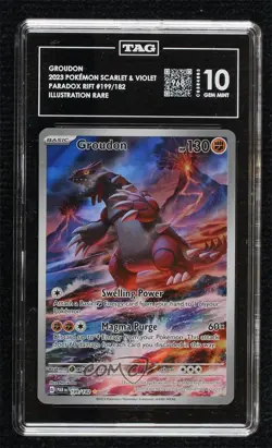 Groudon Illustration Rare Pokemon Scarlet & Violet Paradox Rift PAR TAG 10 - Image 1