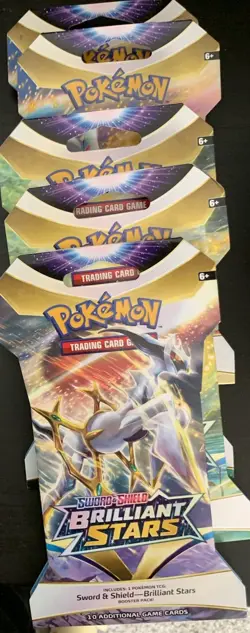 Pokemon TCG: Sword & Shield-Brilliant Stars Sleeved Booster Pack Lot 5 820650809972 - Image 1