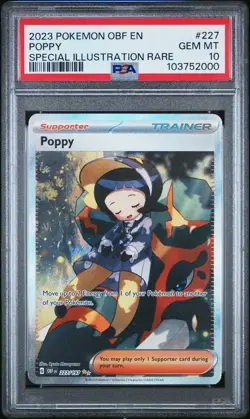 2023 POKEMON OBF EN-OBSIDIAN FLAMES SPECIAL ILLUSTRATION RARE #227 POPPY PSA 10 - Image 1