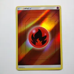 POKEMON FIRE ENERGY REVERSE HOLO HIDDEN FATES 2019 MINT! - Image 1