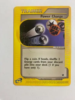 Pokemon TCG 147/165 Trainer Power Charge Uncommon 2002 Expedition Fair Condition - Image 1