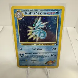 Pokemon TCG Misty's Seadra Holo Rare Gym Heroes - Image 1