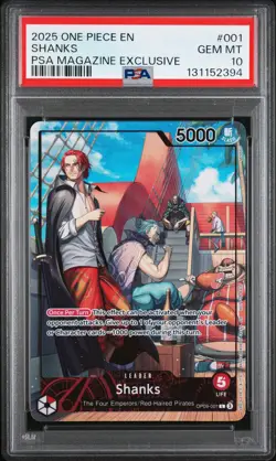 2025 ONE PIECE PROMOS PSA MAGAZINE EXCLUSIVE #001 SHANKS PSA 10 - Image 1