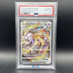 2023 POKEMON SWORD & SHIELD CROWN ZENITH #GG44 FULL ART/MEWTWO VSTAR PSA 10 - Image 1