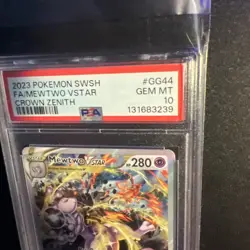 2023 POKEMON SWORD & SHIELD CROWN ZENITH #GG44 FULL ART/MEWTWO VSTAR PSA 10 - Image 4